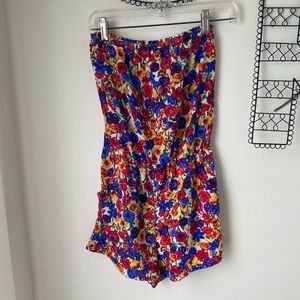 Forever21 Floral Romper Multicolored Sz S
